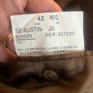 Lambswool sports coat.  Brown.  42R